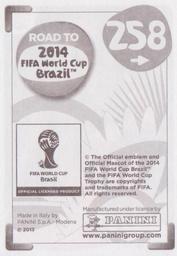 2013 Panini Road to 2014 FIFA World Cup Brazil Stickers #258 Thomas Vermaelen Back