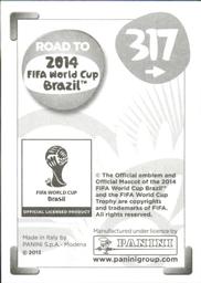 2013 Panini Road to 2014 FIFA World Cup Brazil Stickers #317 Fabio Coentrao Back