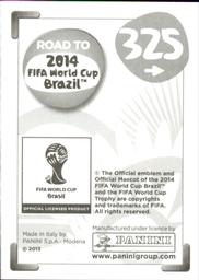 2013 Panini Road to 2014 FIFA World Cup Brazil Stickers #325 Helder Postiga Back