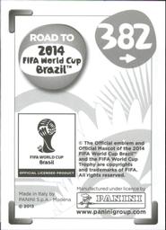 2013 Panini Road to 2014 FIFA World Cup Brazil Stickers #382 Rafik Djebbour Back
