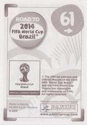 2013 Panini Road to 2014 FIFA World Cup Brazil Stickers #61 Nicolas Burdisso Back