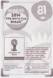 2013 Panini Road to 2014 FIFA World Cup Brazil Stickers #81 Matias Aguirregaray Back