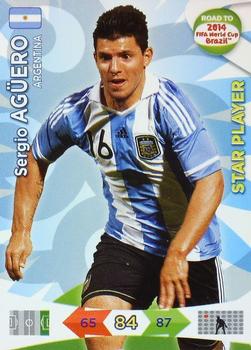 2013 Panini Adrenalyn XL Road to 2014 FIFA World Cup Brazil #8 Sergio Aguero Front