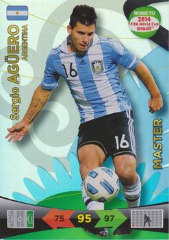 2013 Panini Adrenalyn XL Road to 2014 FIFA World Cup Brazil - Masters #221 Sergio Aguero Front