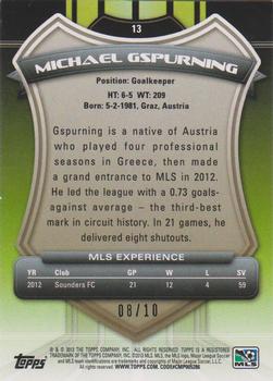 2013 Topps MLS - Black #13 Michael Gspurning Back