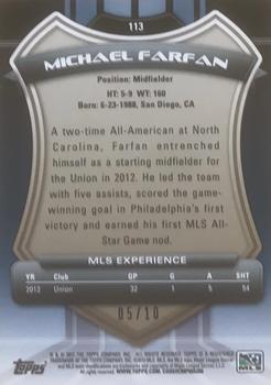 2013 Topps MLS - Black #113 Michael Farfan Back