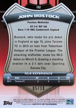2013 Topps MLS - Black #152 John Bostock Back