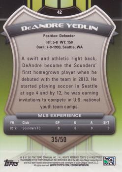 2013 Topps MLS - Blue #42 DeAndre Yedlin Back
