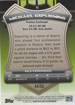 2013 Topps MLS - Blue #13 Michael Gspurning Back