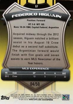 2013 Topps MLS - Blue #57 Federico Higuain Back