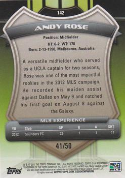 2013 Topps MLS - Blue #142 Andy Rose Back