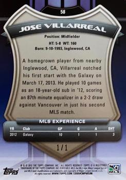 2013 Topps MLS - Golazo #58 Jose Villarreal Back