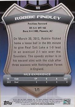 2013 Topps MLS - Golazo #189 Robbie Findley Back
