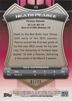 2013 Topps MLS - Gold #112 Heath Pearce Back