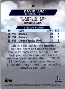 2013-14 Topps Premier Gold #16 David Luiz Back