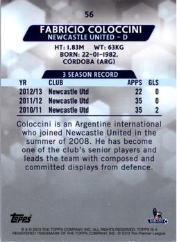 2013-14 Topps Premier Gold #56 Fabricio Coloccini Back