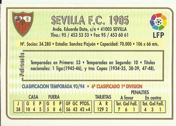 1994-95 Mundicromo Sport Las Fichas de La Liga #93 Team Card Back
