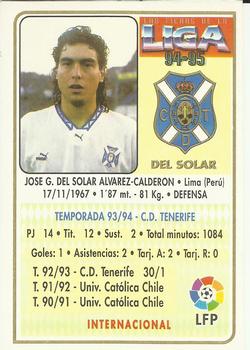 1994-95 Mundicromo Sport Las Fichas de La Liga #172 Del Solar Back