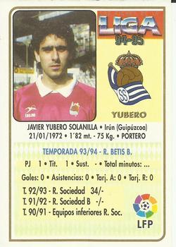 1994-95 Mundicromo Sport Las Fichas de La Liga #185 Yubero Back