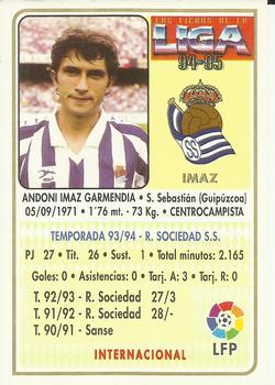 1994-95 Mundicromo Sport Las Fichas de La Liga #191 Imaz Back