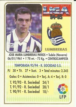 1994-95 Mundicromo Sport Las Fichas de La Liga #192 Lumbreras Back