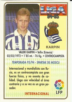 1994-95 Mundicromo Sport Las Fichas de La Liga #194 Karpin Back