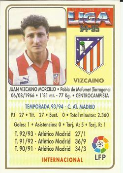 1994-95 Mundicromo Sport Las Fichas de La Liga #210 Vizcaino Back