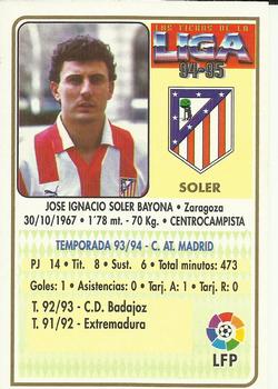 1994-95 Mundicromo Sport Las Fichas de La Liga #213 Soler Back