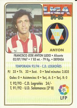 1994-95 Mundicromo Sport Las Fichas de La Liga #279 Anton Back