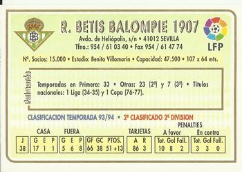 1994-95 Mundicromo Sport Las Fichas de La Liga #327 Team Card Back