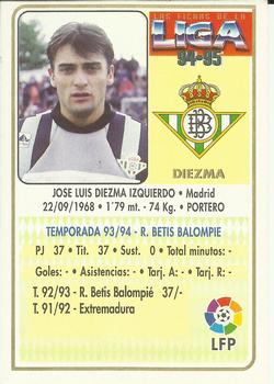 1994-95 Mundicromo Sport Las Fichas de La Liga #328 Diezma Back