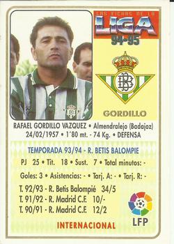 1994-95 Mundicromo Sport Las Fichas de La Liga #332 Gordillo Back
