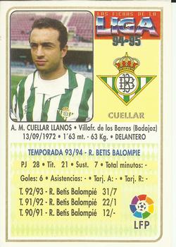 1994-95 Mundicromo Sport Las Fichas de La Liga #343 Cuellar Back
