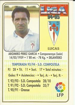 1994-95 Mundicromo Sport Las Fichas de La Liga #362 Lucas Back