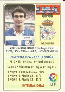 1994-95 Mundicromo Sport Las Fichas de La Liga #33 Aldana Back