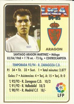 1994-95 Mundicromo Sport Las Fichas de La Liga #51 Aragon Back