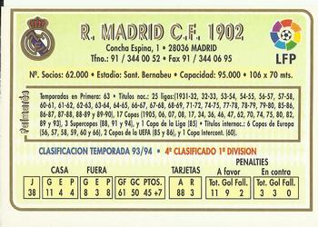 1994-95 Mundicromo Sport Las Fichas de La Liga #57 Team Card Back