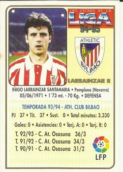 1994-95 Mundicromo Sport Las Fichas de La Liga #80 Larrainzar II Back