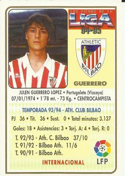 1994-95 Mundicromo Sport Las Fichas de La Liga #86 Guerrero Back