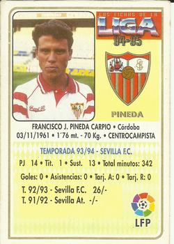 1994-95 Mundicromo Sport Las Fichas de La Liga #105 Pineda Back