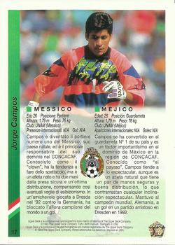 1993 Upper Deck World Cup Preview (Spanish/Italian) #17 Jorge Campos Back