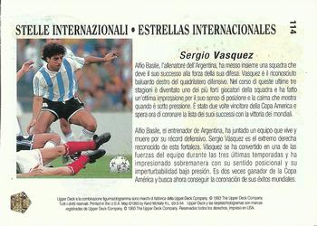 1993 Upper Deck World Cup Preview (Spanish/Italian) #114 Sergio Vasquez Back