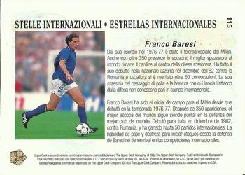 1993 Upper Deck World Cup Preview (Spanish/Italian) #115 Franco Baresi Back