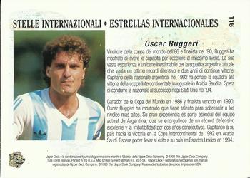 1993 Upper Deck World Cup Preview (Spanish/Italian) #116 Oscar Ruggeri Back