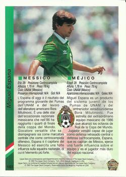 1993 Upper Deck World Cup Preview (Spanish/Italian) #161 Miguel España Back