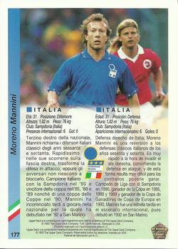1993 Upper Deck World Cup Preview (Spanish/Italian) #177 Moreno Mannini Back