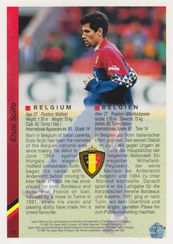 1993 Upper Deck World Cup Preview (English/German) #11 Enzo Scifo Back