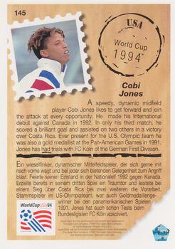 1993 Upper Deck World Cup Preview (English/German) #145 Cobi Jones Back