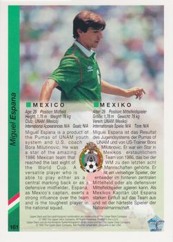 1993 Upper Deck World Cup Preview (English/German) #161 Miguel España Back