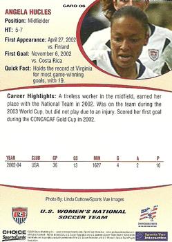 2004 Choice US Women's National Soccer Team #6 Angela Hucles Back